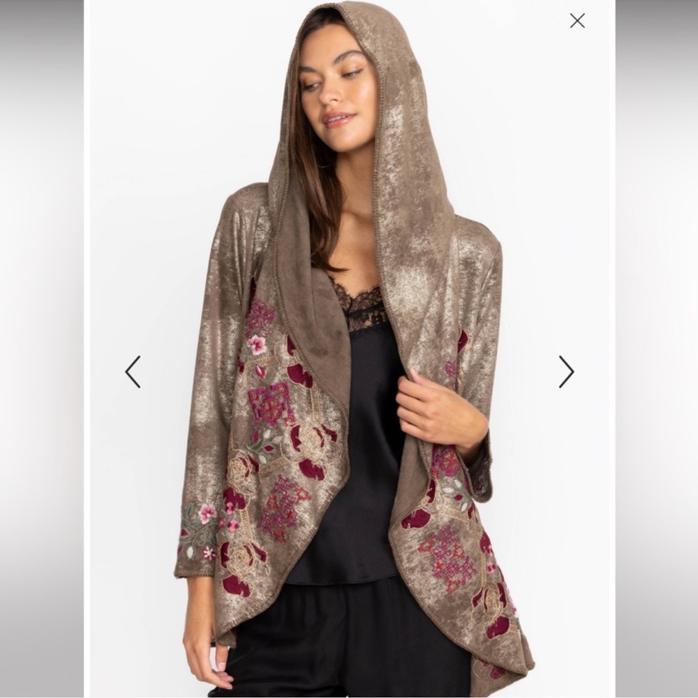 🌹Rare Johnny Was metallic embroidered cardigan
